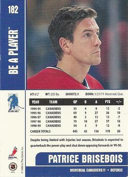 1999-00 Be a Player Memorabilia #182 Patrice Brisebois Back