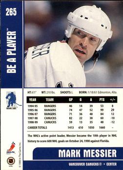 1999-00 Be a Player Memorabilia #265 Mark Messier Back