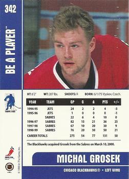 1999-00 Be a Player Memorabilia #342 Michal Grosek Back