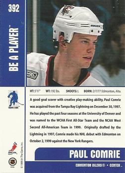 1999-00 Be a Player Memorabilia #392 Paul Comrie Back