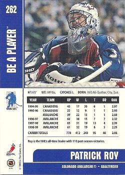 1999-00 Be a Player Memorabilia #262 Patrick Roy Back