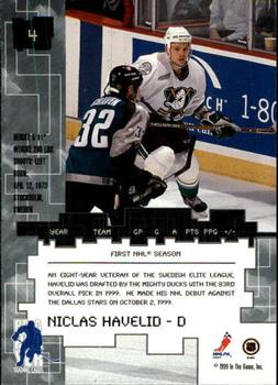 1999-00 Be a Player Millennium Signature Series #4 Niclas Havelid Back
