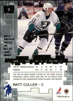 1999-00 Be a Player Millennium Signature Series #9 Matt Cullen Back