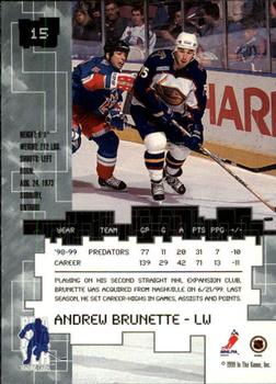 1999-00 Be a Player Millennium Signature Series #15 Andrew Brunette Back