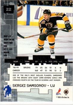1999-00 Be a Player Millennium Signature Series #22 Sergei Samsonov Back
