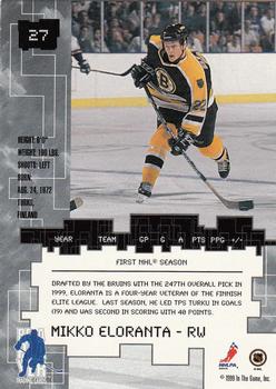 1999-00 Be a Player Millennium Signature Series #27 Mikko Eloranta Back