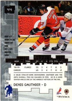 1999-00 Be a Player Millennium Signature Series #44 Denis Gauthier Back