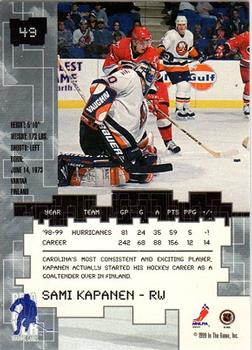 1999-00 Be a Player Millennium Signature Series #49 Sami Kapanen Back