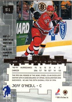 1999-00 Be a Player Millennium Signature Series #51 Jeff O'Neill Back