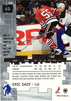1999-00 Be a Player Millennium Signature Series #62 Eric Daze Back