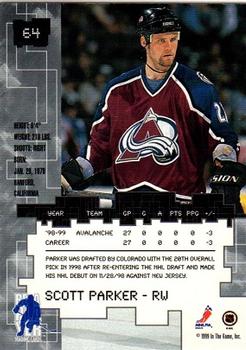 1999-00 Be a Player Millennium Signature Series #64 Scott Parker Back