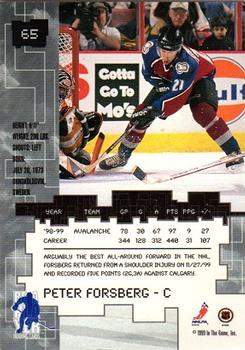 1999-00 Be a Player Millennium Signature Series #65 Peter Forsberg Back