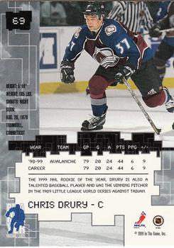 1999-00 Be a Player Millennium Signature Series #69 Chris Drury Back
