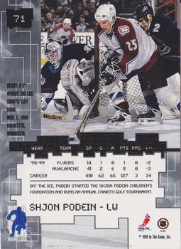 1999-00 Be a Player Millennium Signature Series #71 Shjon Podein Back