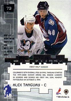 1999-00 Be a Player Millennium Signature Series #73 Alex Tanguay Back