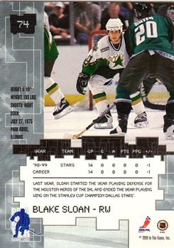 1999-00 Be a Player Millennium Signature Series #74 Blake Sloan Back