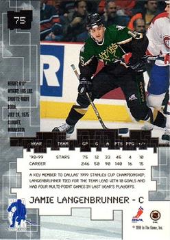 1999-00 Be a Player Millennium Signature Series #75 Jamie Langenbrunner Back