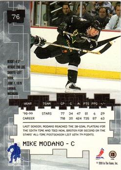 1999-00 Be a Player Millennium Signature Series #76 Mike Modano Back