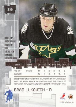 1999-00 Be a Player Millennium Signature Series #80 Brad Lukowich Back