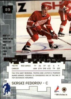 1999-00 Be a Player Millennium Signature Series #89 Sergei Fedorov Back