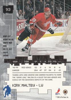 1999-00 Be a Player Millennium Signature Series #93 Kirk Maltby Back