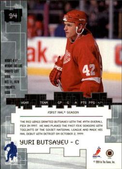 1999-00 Be a Player Millennium Signature Series #94 Yuri Butsayev Back