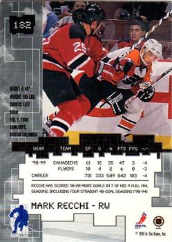 1999-00 Be a Player Millennium Signature Series #182 Mark Recchi Back