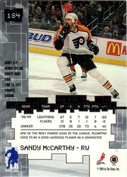 1999-00 Be a Player Millennium Signature Series #184 Sandy McCarthy Back