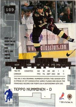 1999-00 Be a Player Millennium Signature Series #189 Teppo Numminen Back