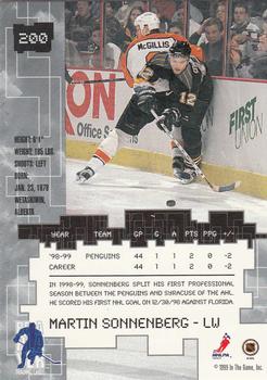 1999-00 Be a Player Millennium Signature Series #200 Martin Sonnenberg Back