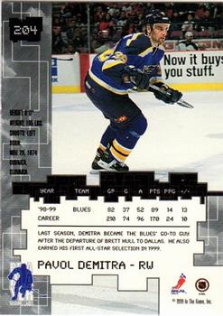 1999-00 Be a Player Millennium Signature Series #204 Pavol Demitra Back