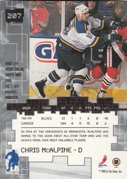1999-00 Be a Player Millennium Signature Series #207 Chris McAlpine Back