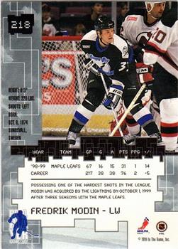 1999-00 Be a Player Millennium Signature Series #218 Fredrik Modin Back