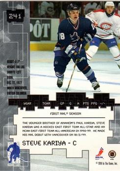 1999-00 Be a Player Millennium Signature Series #241 Steve Kariya Back