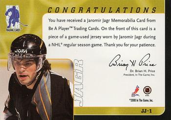 1999-00 Be a Player Millennium Signature Series #NNO Jaromir Jagr Back