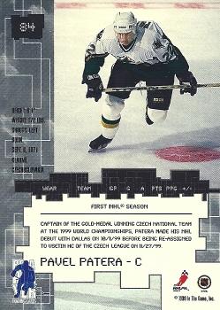1999-00 Be a Player Millennium Signature Series #84 Pavel Patera Back
