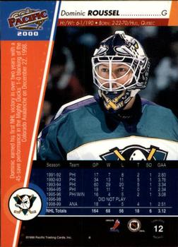 1999-00 Pacific #12 Dominic Roussel Back