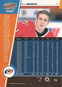 1999-00 Pacific #70 Ron Francis Back