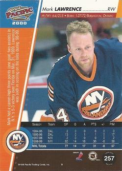 1999-00 Pacific #257 Mark Lawrence Back