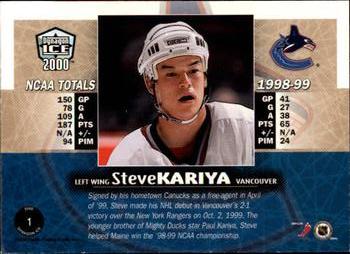 1999-00 Pacific Dynagon Ice #1 Steve Kariya Back
