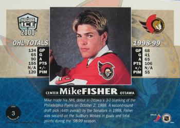 1999-00 Pacific Dynagon Ice #3 Mike Fisher Back