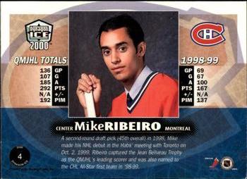 1999-00 Pacific Dynagon Ice #4 Mike Ribeiro Back