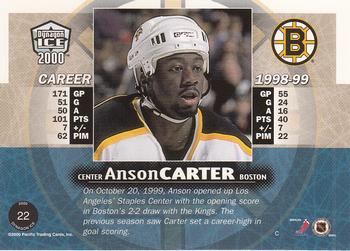 1999-00 Pacific Dynagon Ice #22 Anson Carter Back