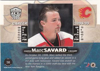 1999-00 Pacific Dynagon Ice #38 Marc Savard Back