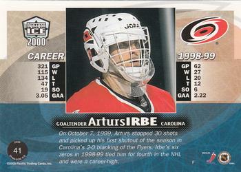 1999-00 Pacific Dynagon Ice #41 Arturs Irbe Back