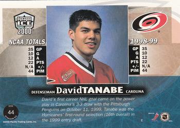 1999-00 Pacific Dynagon Ice #44 David Tanabe Back
