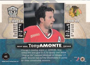 1999-00 Pacific Dynagon Ice #46 Tony Amonte Back