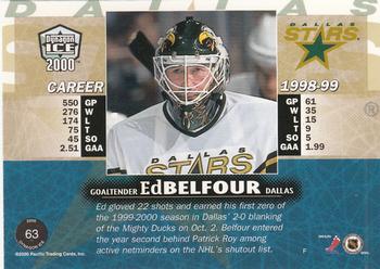 1999-00 Pacific Dynagon Ice #63 Ed Belfour Back