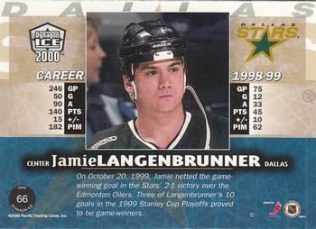 1999-00 Pacific Dynagon Ice #66 Jamie Langenbrunner Back
