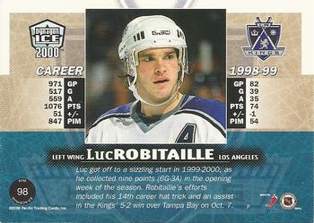 1999-00 Pacific Dynagon Ice #98 Luc Robitaille Back